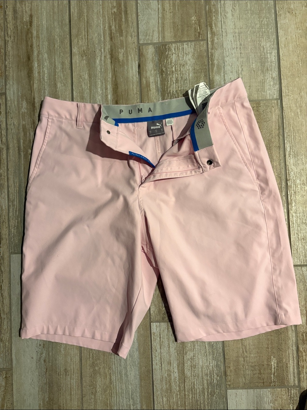 Puma Men's Light Pink Flat Front Golf Shorts